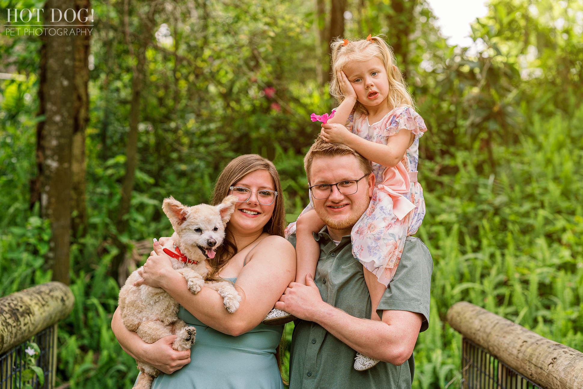 Dickson Azalea Park provides a beautiful backdrop for this family photo of Cindel, Connor, Ella, and Miley.